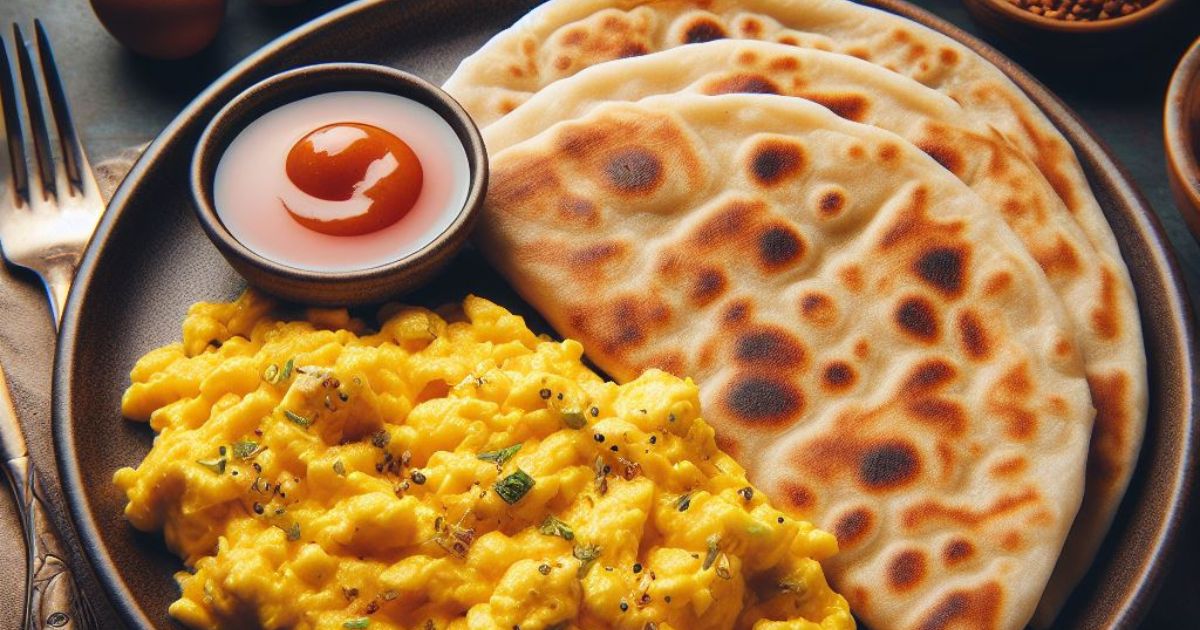 egg keema and puri paratha