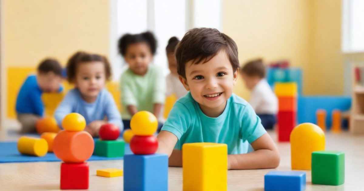 kid sitting in class and smiling