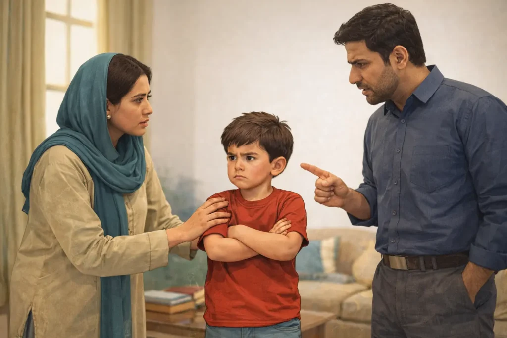 parents handling with their kid