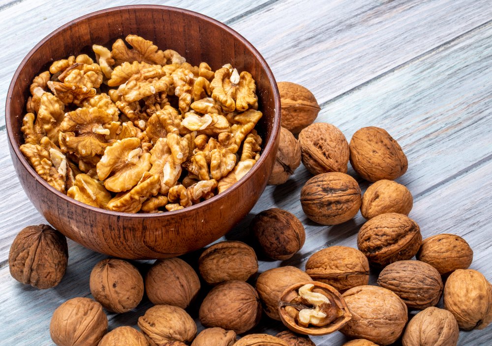 walnuts and almonds