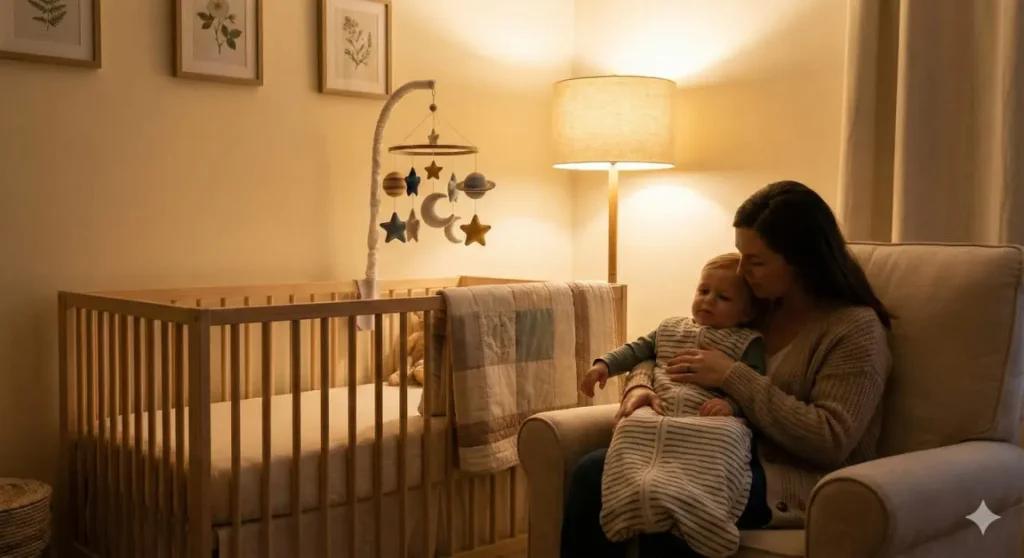 MOM trying to sleep her toddler in his room