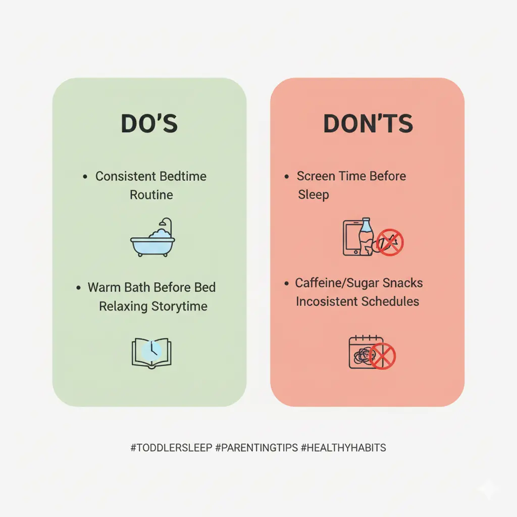 Do's and Don'ts for toddler to set his sleep time