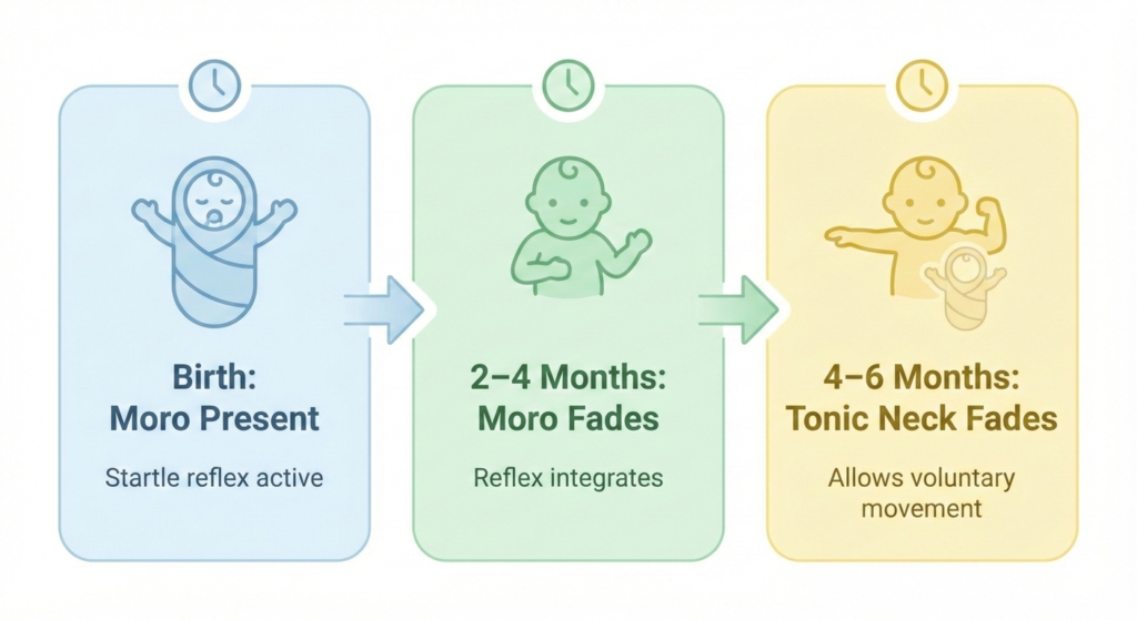 Development of infant reflexes over time