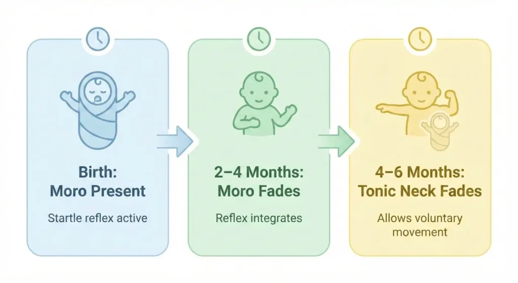 Development of infant reflexes over time