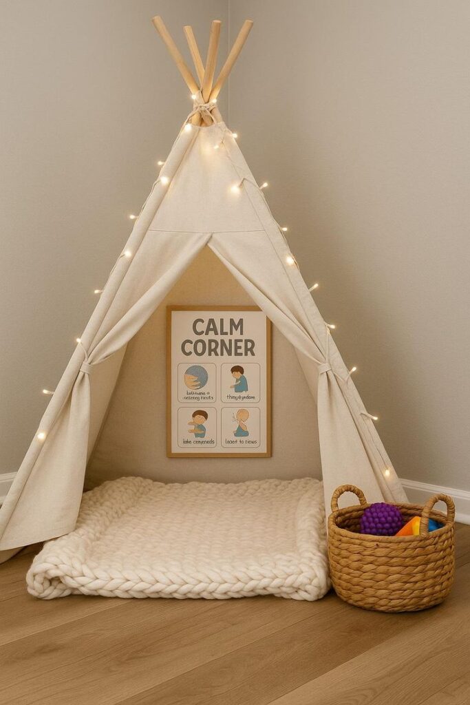 Preschooler settling into bedtime routine to support emotional regulation and calmness