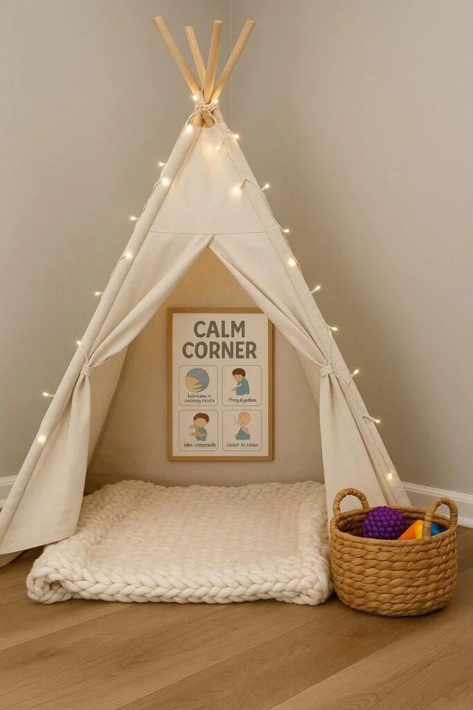 Big Emotions in Preschoolers: Helping Them Calm Down 4 Preschooler settling into bedtime routine to support emotional regulation and calmness