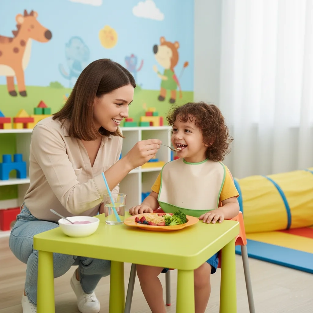 Feeding Mom to here daughter