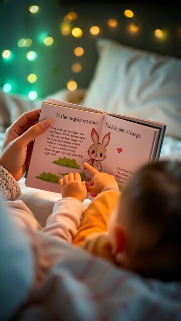 Reading a bedtime story together