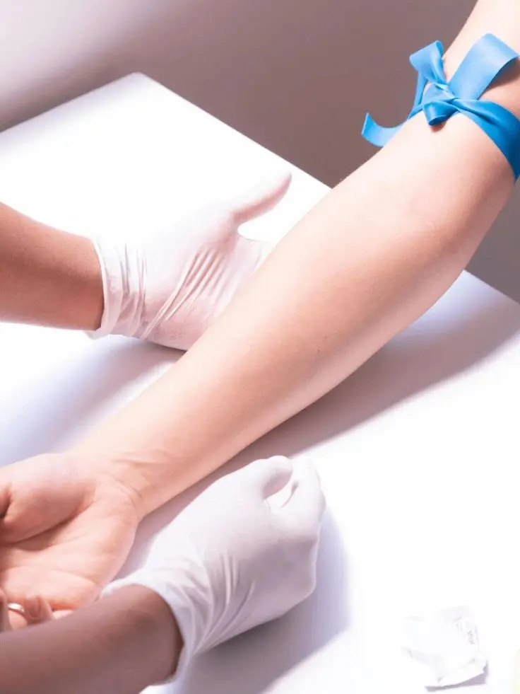 Arm preparation for blood test