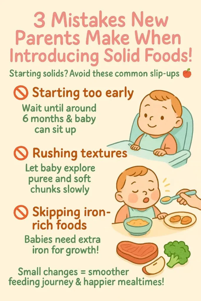Mistakes new parents make when introducing solid food