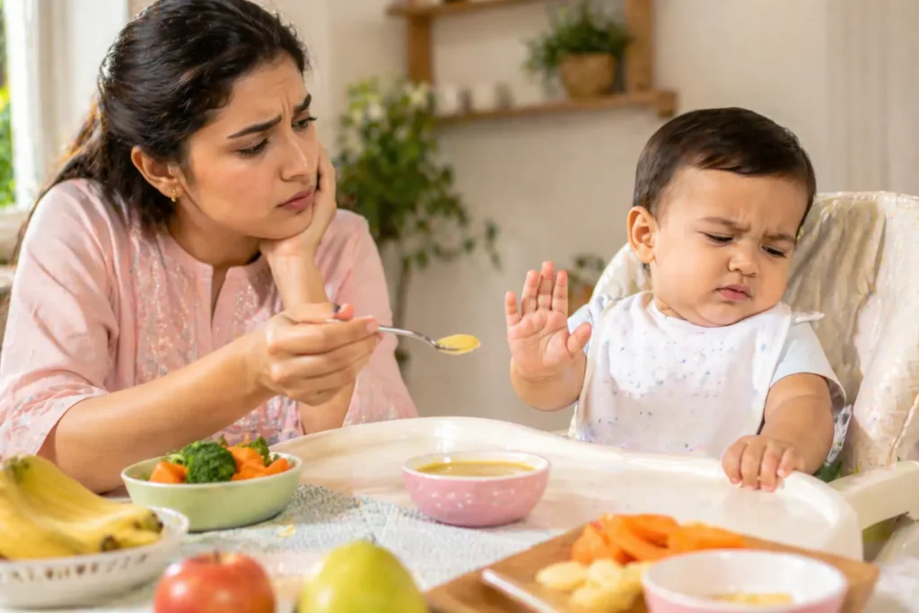 baby refusing his more to take solid food