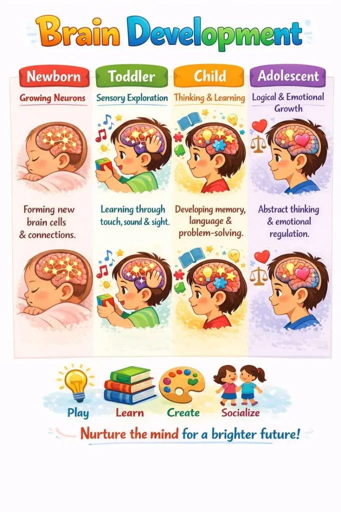 Brain Development Chart from Newborn to Adolescent