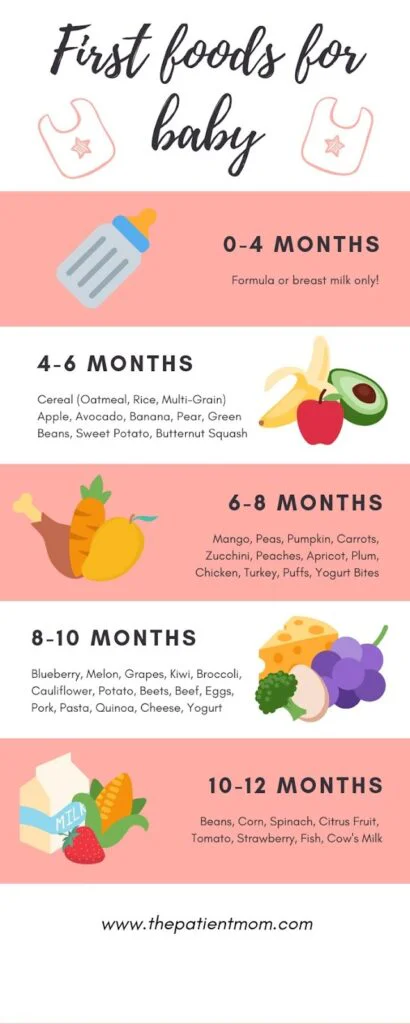 0-12 months baby guide first foods for baby