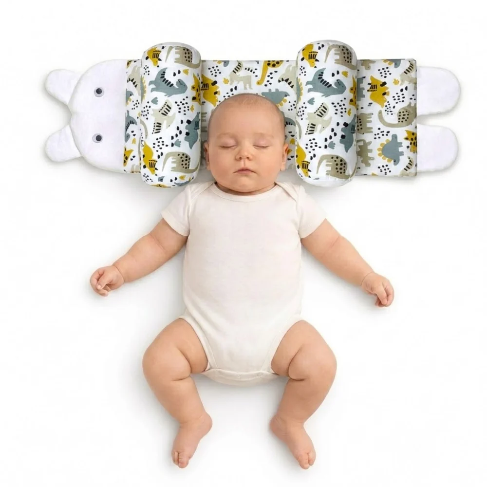 Baby with Dino Head Support Pillow